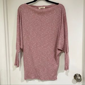 Boat neck dolman sleeve dress